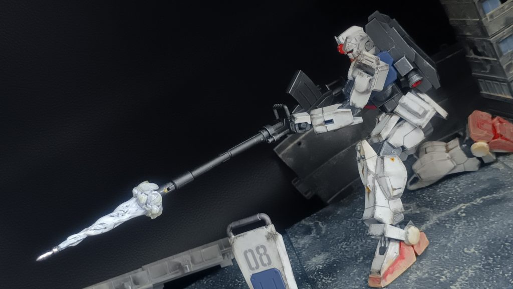 ランナー削り出しの弾頭をエフェクトで再現しました。爆風と回転する弾頭をうまく表現できたかな?