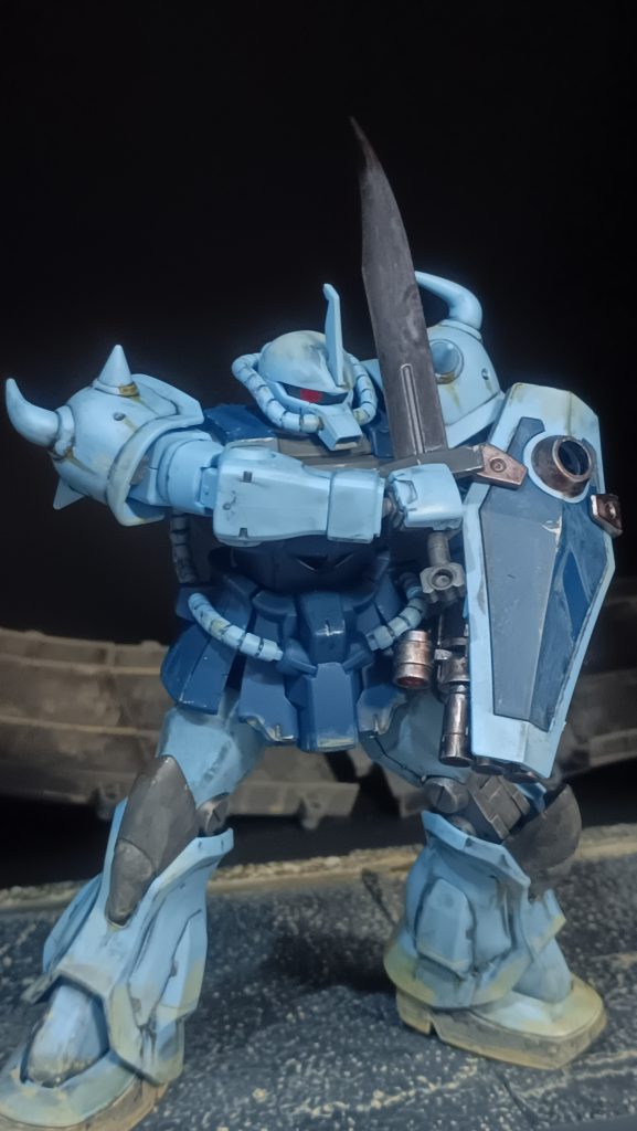 ラストはサーベルをキャッチし、決めポーズこの後、シローとの決着となりますが、今回はここまで。消化不良ですいません。いつかそのシーンも再現できたらなと思います。最後までご覧いただきありがとうございました(zaku-kao5)