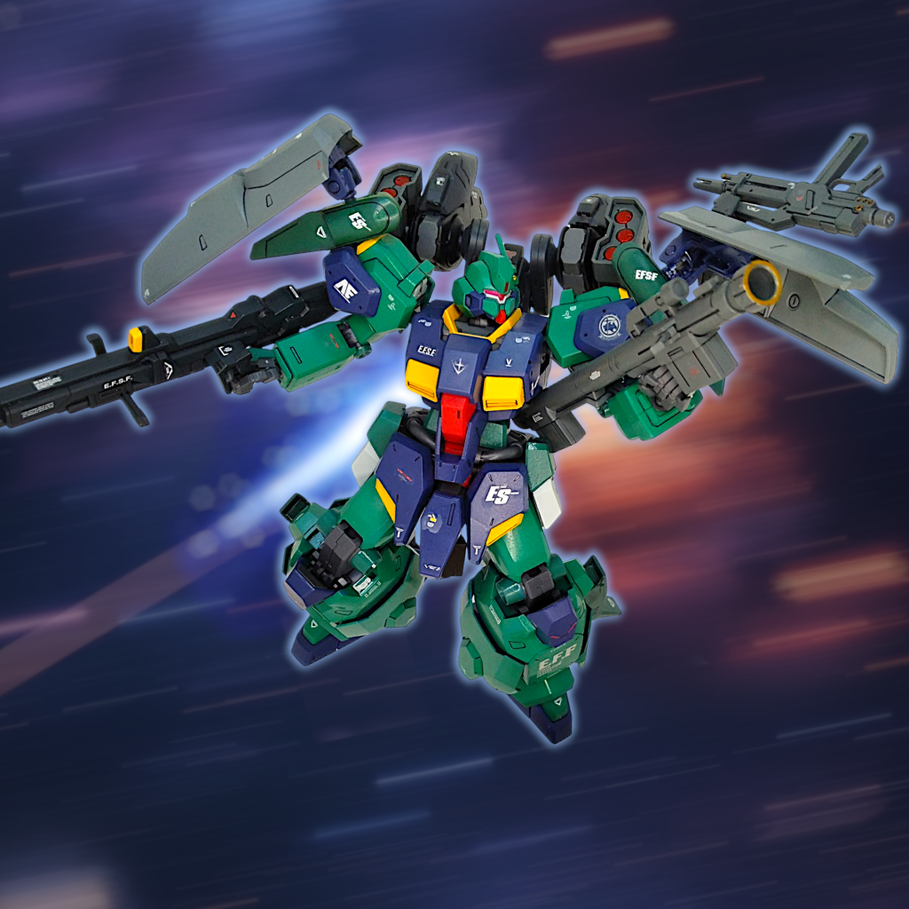 特徴的なシールドバインダーはディランザ・ソルからホントはグスタフ付属のシールドを使いたかったのですが、この価格で2個買いはキツいです(gundam-kao9)