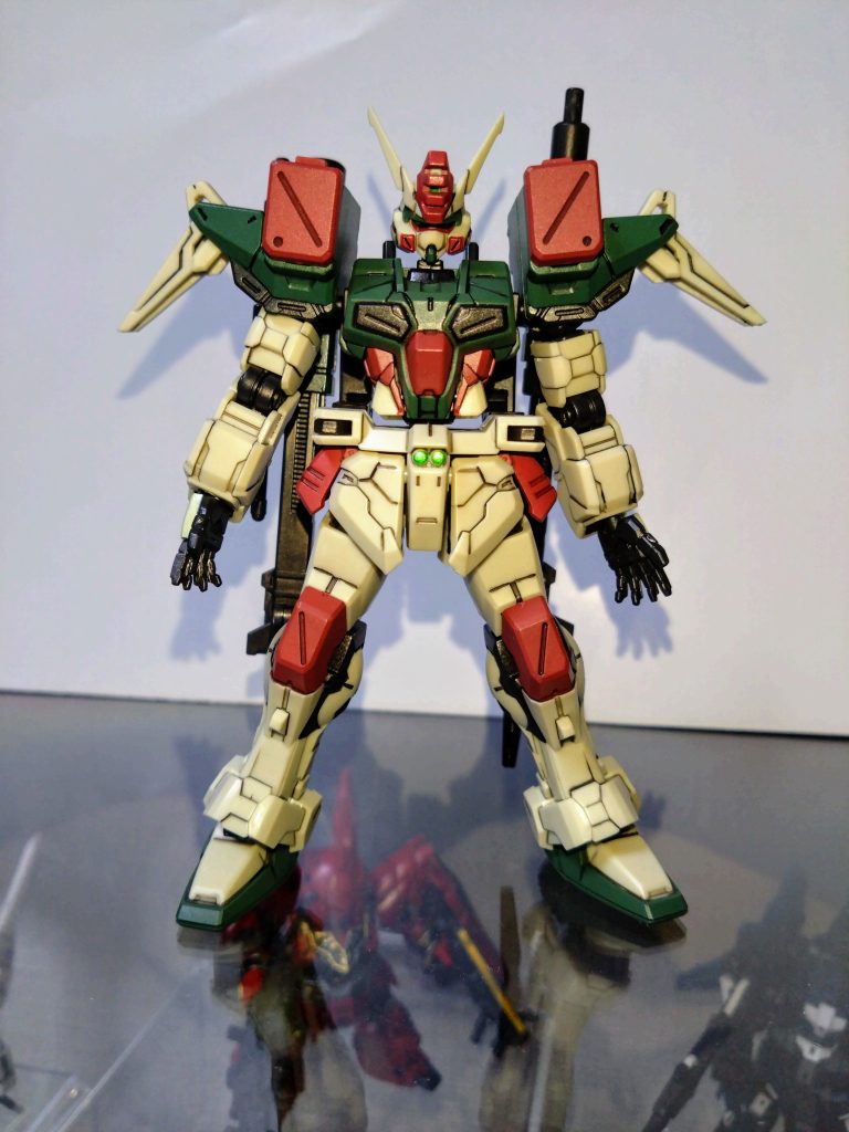 水性ホビーカラーとMr.カラーを筆塗りで部分塗装し、半光沢トップコートで仕上げました。