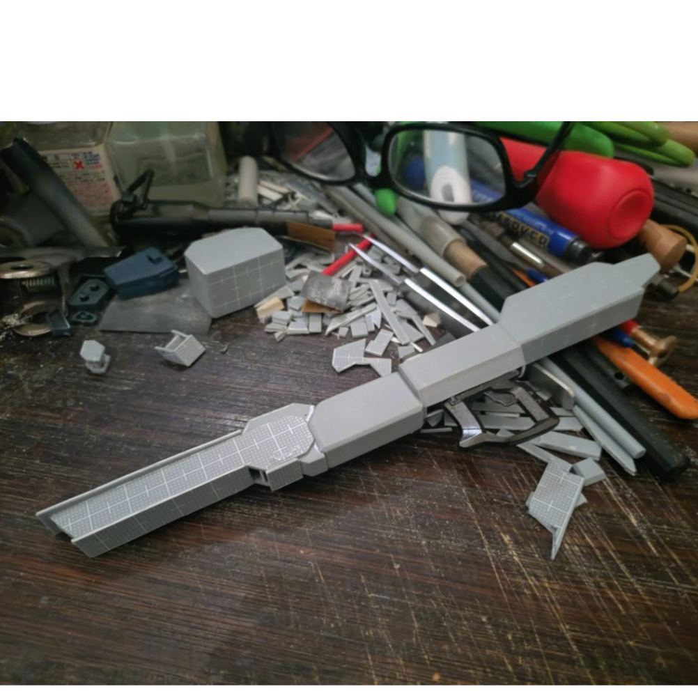 いろいろ組み合わせた結果こうなりました。以外とイケてるな?なんてこの時は思ってましたね(笑)後からアイデアが浮かんて追加したパーツもありましたが、無事完成形に。