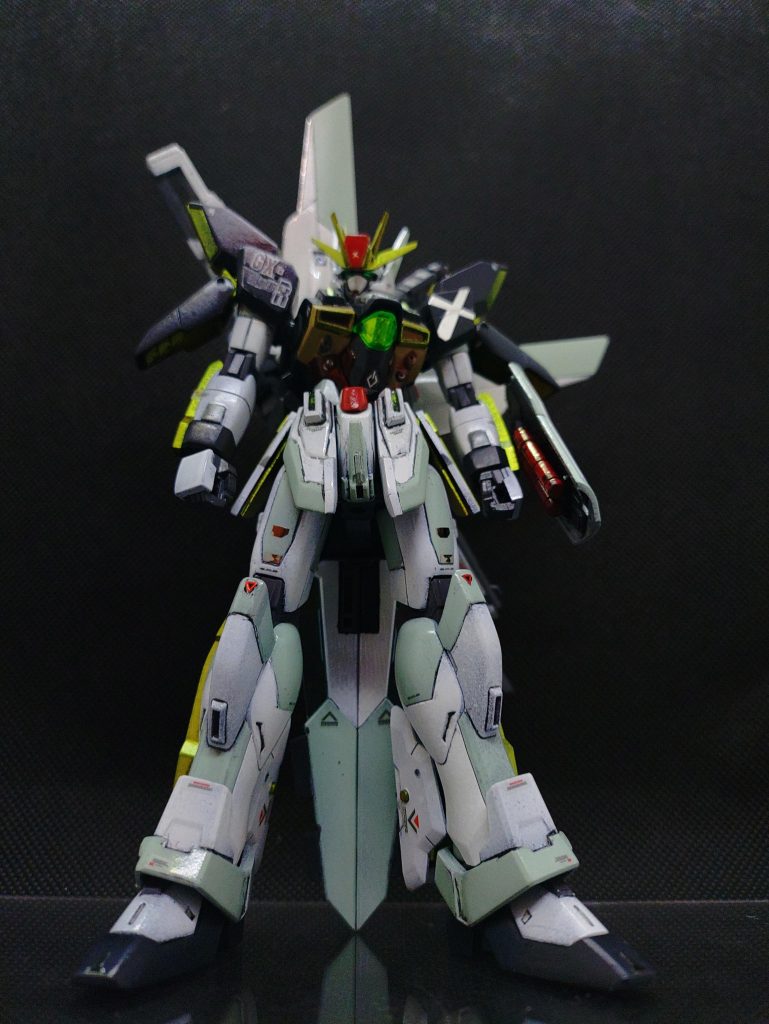 頭部センサーを増設し索敵能力を大幅に強化。ガイドレーザー受信機を拡張、受電容量も増加している。マイクロウェーブ受電量の増加に伴い肩部増加装甲裏、脹ら脛、腰部に放熱板を増設。後腰部にシールドライフルビットを推進補助に懸架。