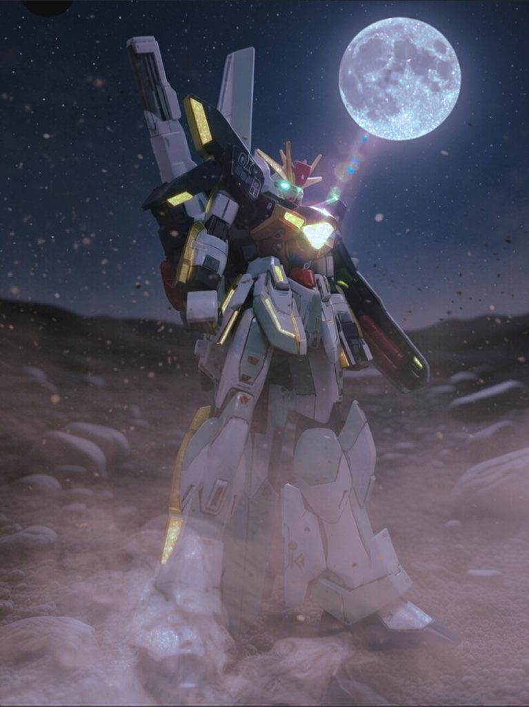 ここまで見て下さりありがとうございます！機動新世紀ガンダムX放送30周年記念に2026年第一作目のガンプラとして製作しました！(アナザーコンには間に合わなかった模様)製作中に流れてきた某VTuberさんの新曲が機体コンセプトに合ってたのでタイトルにしております(ｺﾗ