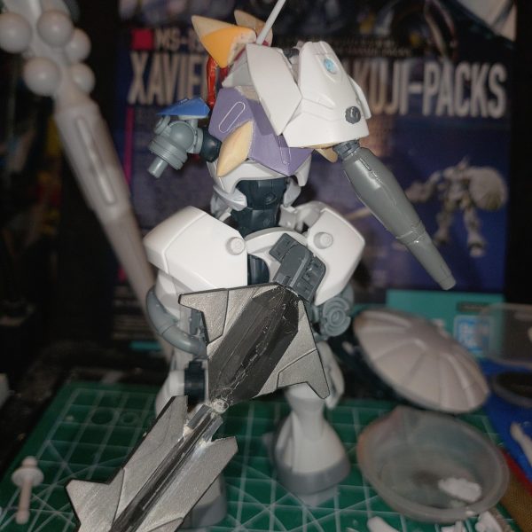 ジークアクス版ギャンをパチ組！ハクジでっけぇ！そして例の如く素直に完成させずに妙な事を···(イツモノビョーキ)（4枚目）