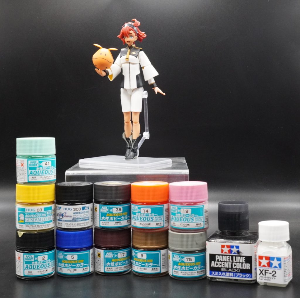 使用した塗料です。カラーガイド通りに混色しました。