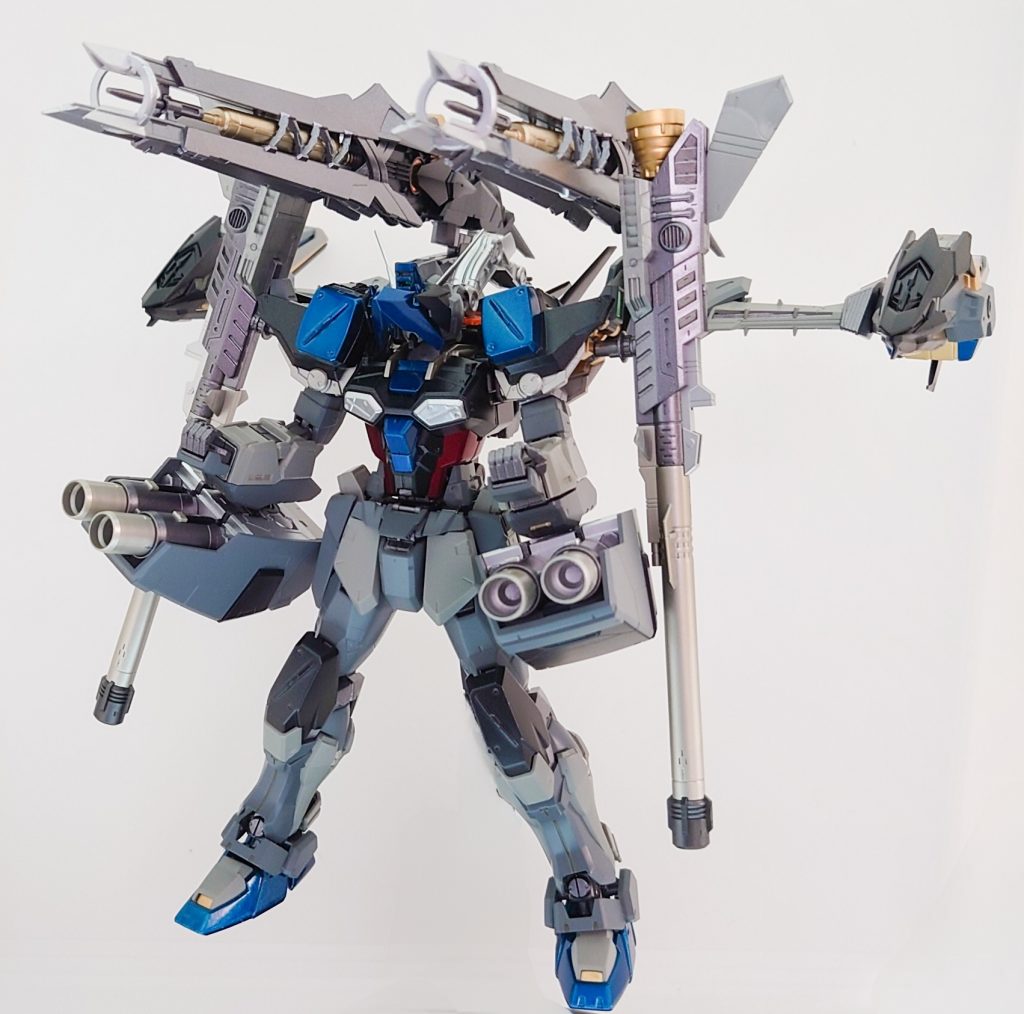 71-XX曲射型ビーム砲を展開した状態。ちなみに、頭部ユニットも取り付けてあります。