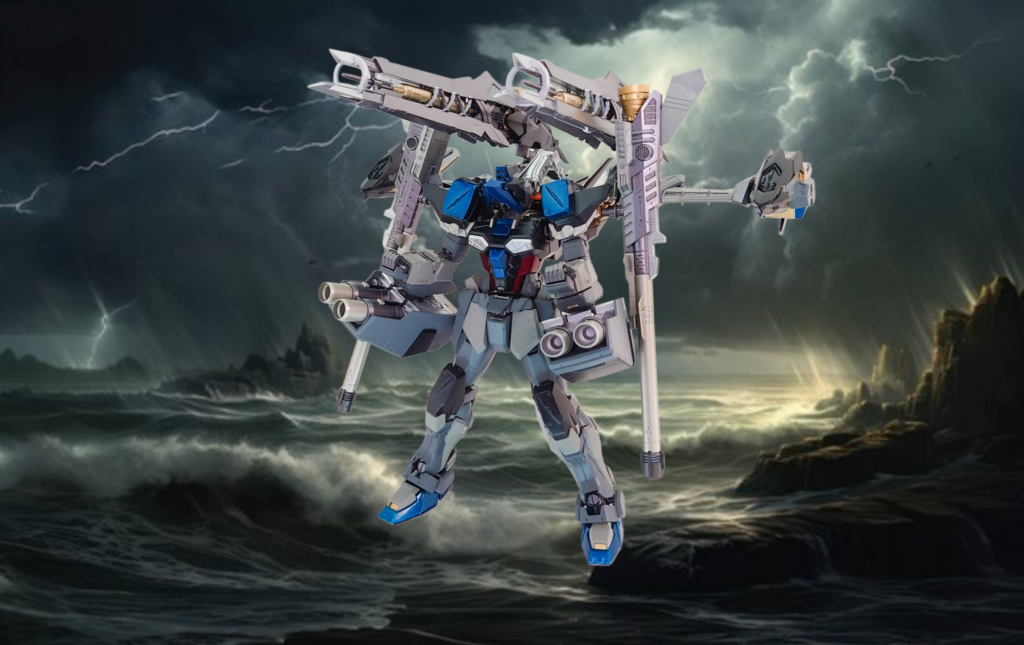 ということで、妄想爆発させたバスターガンダム弐式でした。最初は、バスターガンダムのバックパックをそのまま使用する予定でしたが、それだとつまらのないのでIF設定で同じモルゲンレーテ社のライジン装備を取り付けてみました。思った以上にぴったりフィットして違和感なく仕上げることができ満足しております。