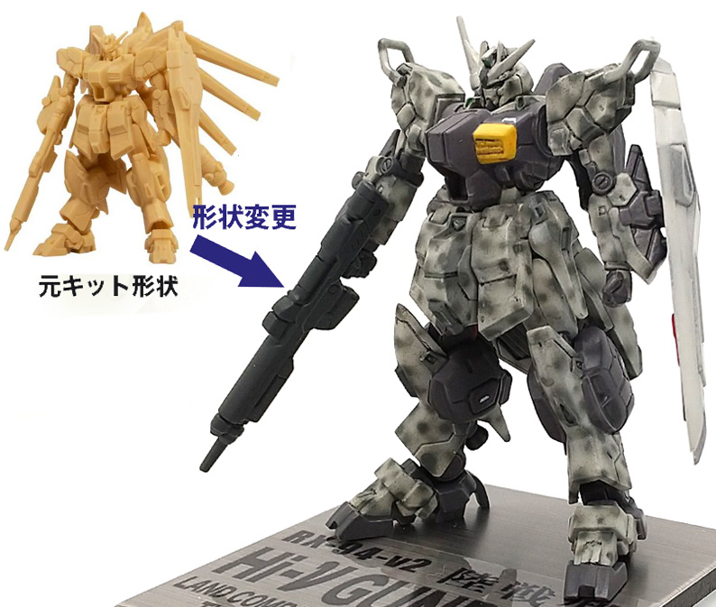 独特のプロポーションで出来の良いキットですが頭部アンテナが非常に分厚くここを薄くするととてもカッコ良くなります。色味を抑えた近藤版風斑点迷彩も意外にマッチしノーマルカラーとは違った魅力が感じられます。小スケールならではのマニアックバリエーション機はコレクションにピッタリな機体になります。