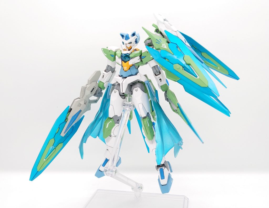 ガンダムダブルオーシアクアンタver.METAキジマ・シアがメタバースに参戦するにあたってシアクアンタを改修したガンプラ。シアクアンタ自体が完成度の高いガンプラであったため、カラーリングの変更と武装の追加のみの改造となっている。