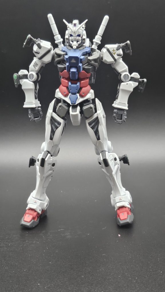 正面です。グレー、赤、青だけ塗ってます。他は関節や段差に簡単な墨入れを実施。