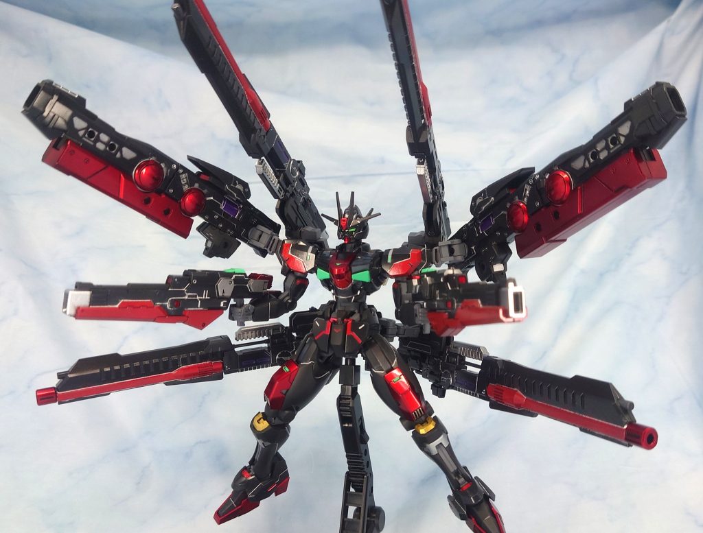 フルバースト。ジョイントのおかげでかなり自由に稼働できるため、上下左右に射角を広げることができます&nbsp;