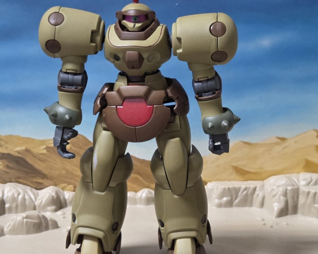 続いてフル塗装です。合わせ目消しもしています。デスアーミーはあえてシンプルな作りになっているため塗りわけは非常に楽でした。マスキングしたのはモノアイ部分くらいです。