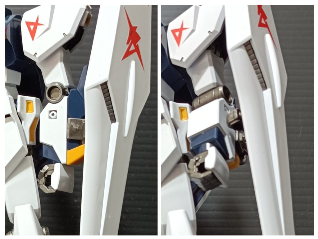 シールドの持ち手部分をプチ改造してました✌ジャンク部品を継ぎ接ぎしただけですが…(zaku-kao4)