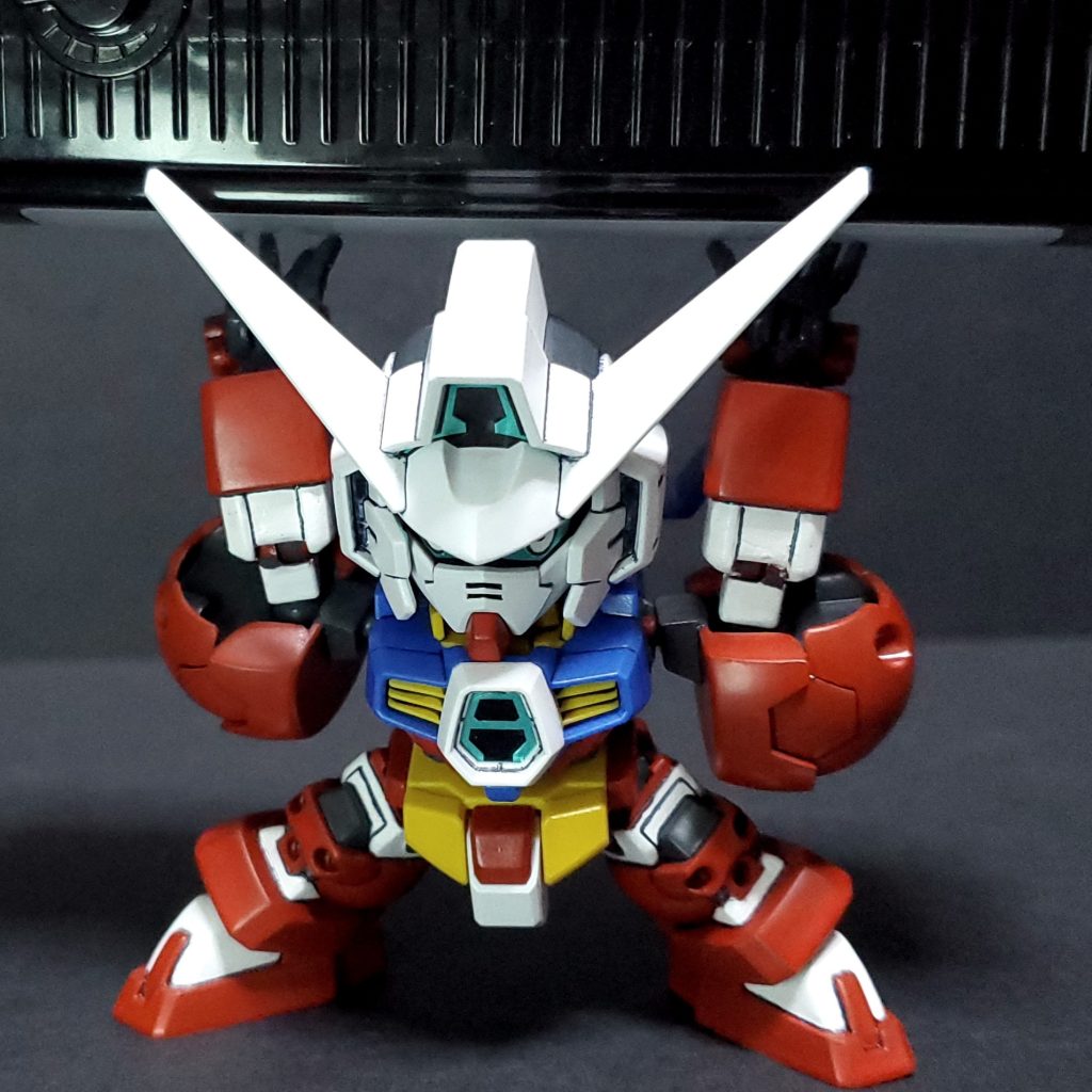 それでも微妙に長さが足りない。指先と頭の3箇所で受けることになってます。