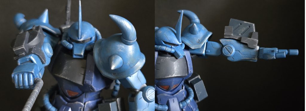 まず「ヒート・ロッドの格納場所追加」と「連装75ミリ機関砲の弾倉追加と予備弾倉追加」。(形状はなんとな~く、それっぽ~く...)連装75ミリ機関砲追加弾倉は左腰に配置しました。