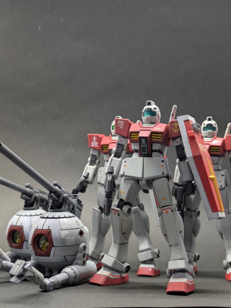 ジムと並べるとやっぱりサマになります🤗量産機は数があるとかっこいいですね🤗&nbsp;&nbsp;