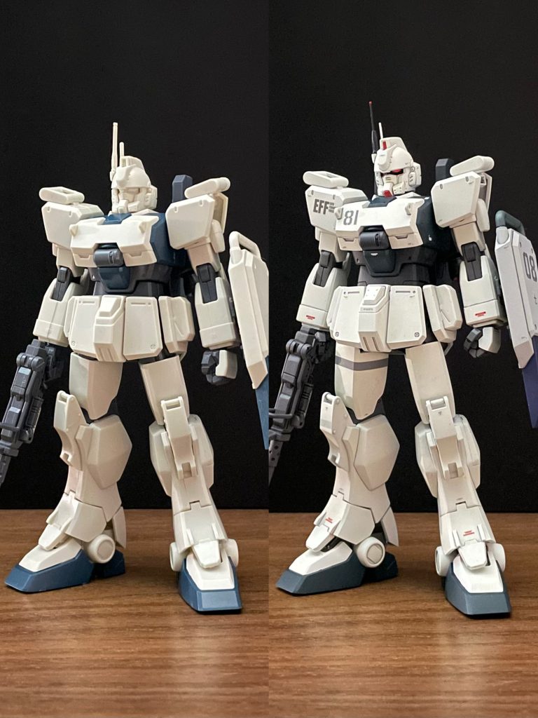 数年前に組んでいたEz8ですが、プロポーションがあまり好みではなく放置していました。当時は無理でしたが、今なら出来るかなと思いスタイルを改修して作成してみました。首1mm、お腹2mm、太もも2mm、足首1mm、各部を延長しました。