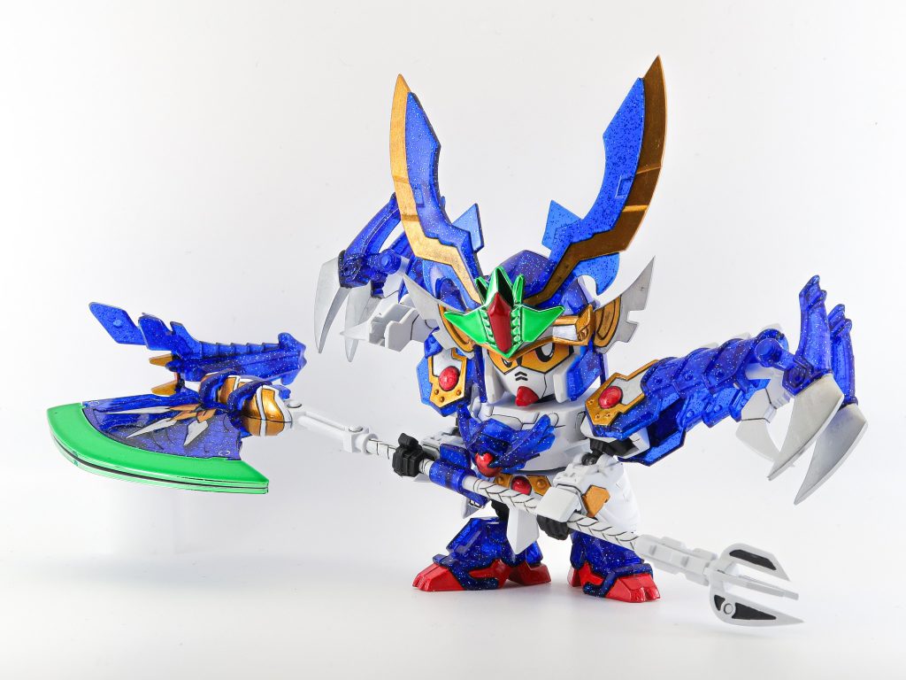 最後に天界神技 竜巻怒龍斬!!龍神の鉞と四閃爪の槍が合体し、全長20センチほどの超巨大武器【怒龍大天斬】になります。ご覧いただきありがとうございました!