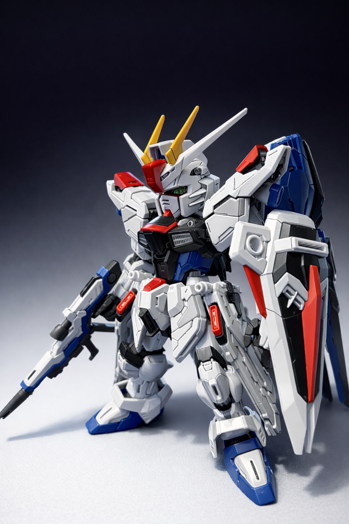 むちゃくちゃ出来が良いなぁーって感心しながらちょーっとだけディテール過剰な気もするような。塗装する気になったらフロントスカートと腰のレールガンの筋彫りを埋めてあっさりさせたいと思ってます。