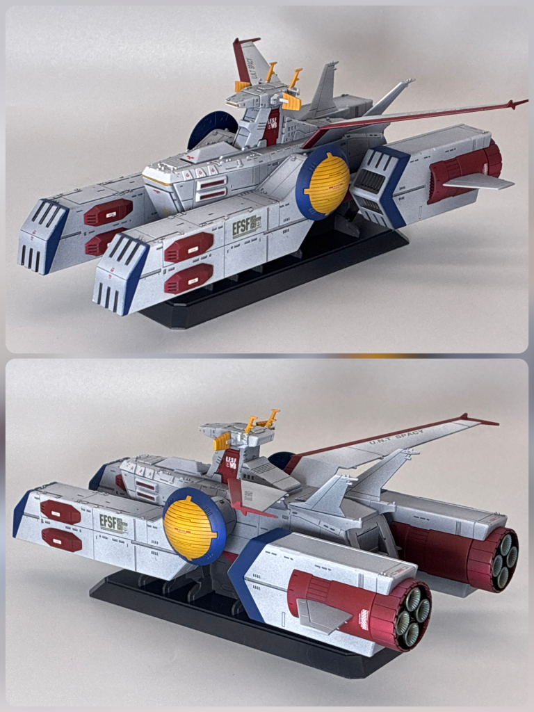 本体は明暗を意識しながら、エアブラシで全塗装しました。パーツ分割が大雑把でシールも無いので、マスキングはなかなかに苦労しますが、EXモデルはスタイルが良いので、塗ると化けますね😁