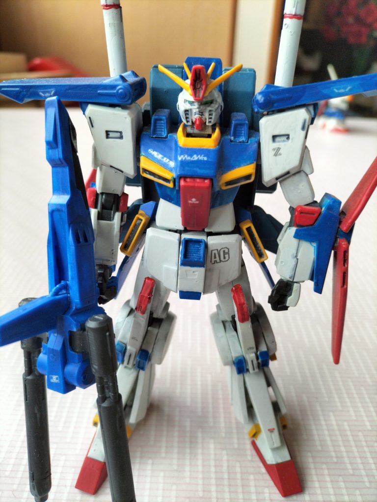 HGUCZZガンダム、部分塗装とスミ入れの追加等々