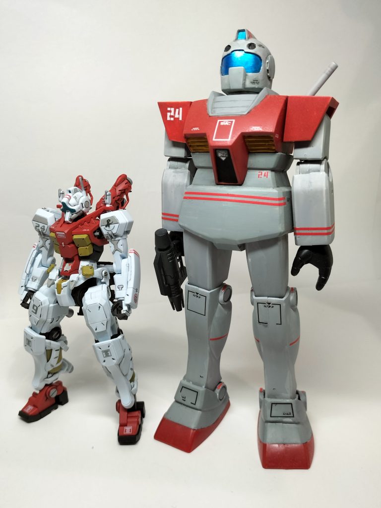 おまけ 向こう側のリアルタイプジムさんと。GQで一番気になったキットだったので買えて良かったです(gundam-kao6)最後までご覧いただきありがとうございました✨️