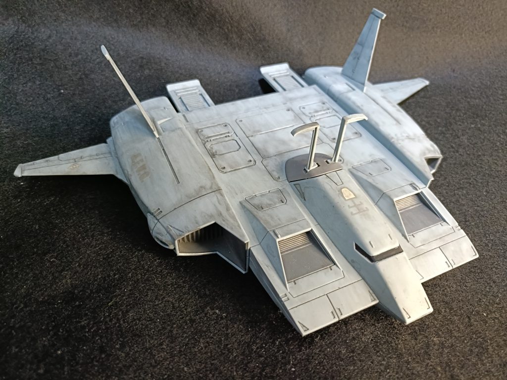 ド・ダイ改、正面。ガンダムベースでついつい仕入れて罪プラになってたのを素組作成。面が広いので汚すのも一苦労。