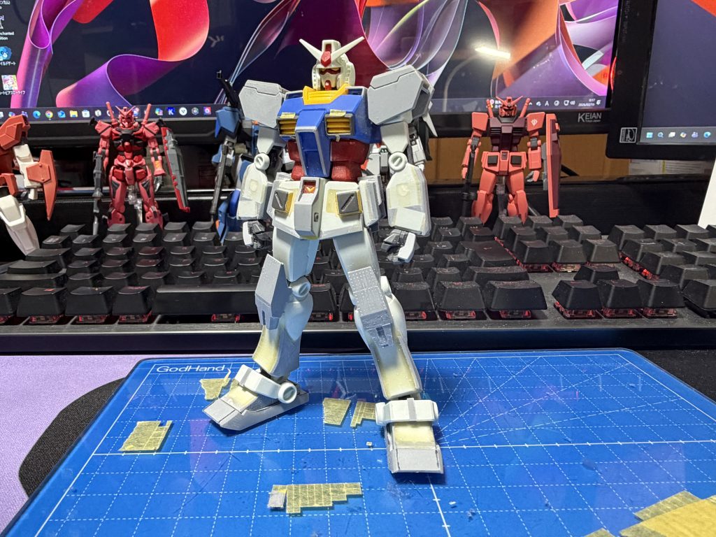 作品名：<p>ノリではじめたEGガンダムver,ka風改造 他キットから流用は武器だけok縛りで。 俺がはじめた物語だけど、心が折れそう。</p>
