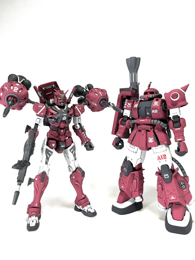 以前作った高機動型ザクIIと合わせ。カラーリングパターンは同じです。