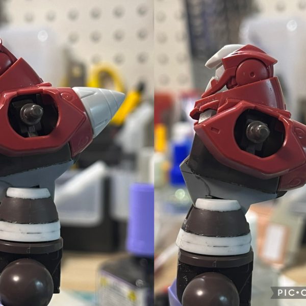 誰？とか悲しいことは言わないでくださいね？超ご無沙汰してます。Lasguaです。なんで1年間何の更新もなかったかっていうと大学の卒研&新社会人になった時のドタバタでプラモをやる時間が全くと言っていいほど無くてですね…ようやく落ち着いてきたのでやっと更新できます。長らくお待たせしました。😅今はG-ALIVE！という模型サークルに所属して今年のホビーショー向けにジンクス併せ用のジンクス改造真っ只中という訳です。そして改造の話。自分で描いたラフ絵を元に改造してる訳ですが、既存のHGじゃ可動域が全然ないのでMGを元に胴体を分断、ボールジョイントを仕込んで前後に動くようにしました。あとは足の移植。ジークルーネの足を真ん中でぶった切って接着、百錬とジークルーネの足が付けられるように5mmプラパイプで延長&追加、という感じです。下手っぴなラフ絵からわかる方もいるかもしれませんが、これはいつぞややったガンプラ×モンハン計画の続き。つまり第2弾ということです。諸事情あって第2弾と第3弾が入れ替わりますがそこはご容赦ください( ˊᵕˋ ;)💦ということでまたGUNSTAを更新していきますので今後ともよろしくお願いします🙇（3枚目）