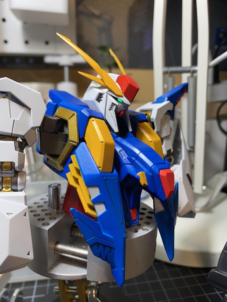 作品名：HG クスィー作成中🐣<p>キルケーの魔女上映初日に鑑賞後、その足で購入作成中🐥 GジェネＦの森木さんデザインが一番好き💕</p>
