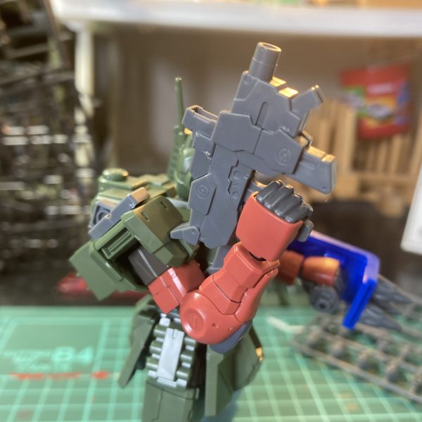 一応鹵獲仕様なのでシンプルめの方がいいと思って派手な武装付けるとかはしなかったです｡もしかしたらバーニア追加するかもなので一旦これで様子見兼終了！（3枚目）