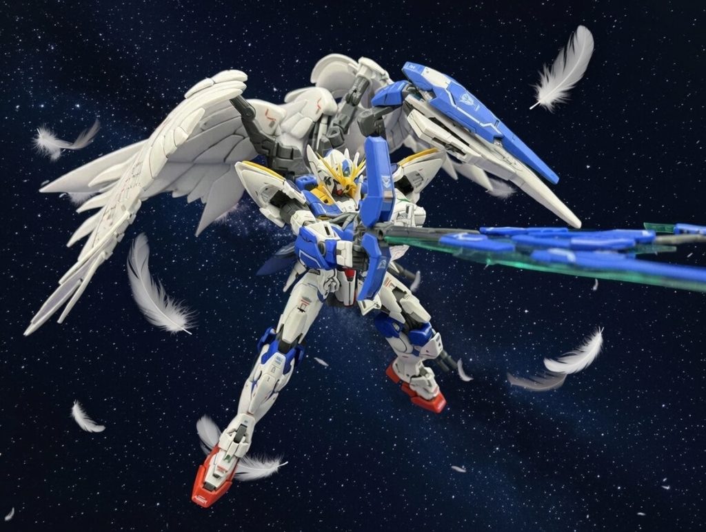 そしてGNバスターライフル同じバスターライフル繋がりということで翼を広げて発射ポーズ