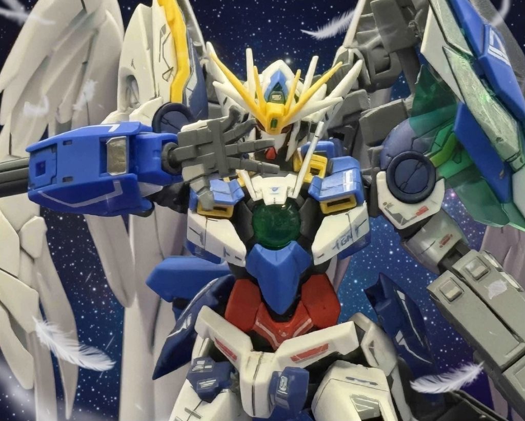 後はこのポーズでもやっぱり羽は散らしたいですね。