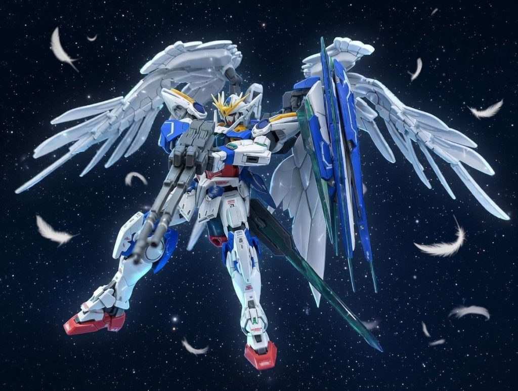 そしてツインバスターライフル発射！台座がなくなるとそれっぽさがぐっと上がりますね