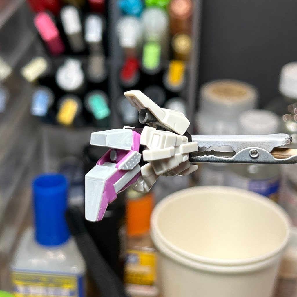 ふくらはぎのカバーはリゼルのスリッパを使っています。