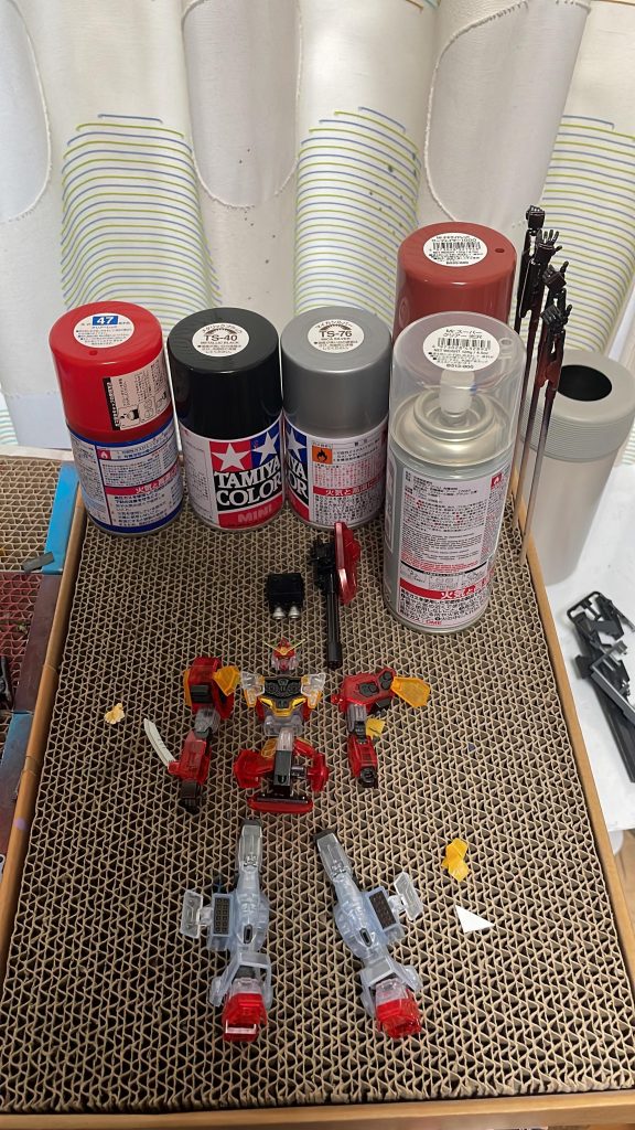 ①塗装➁組み立てフェイズ+使用した塗料