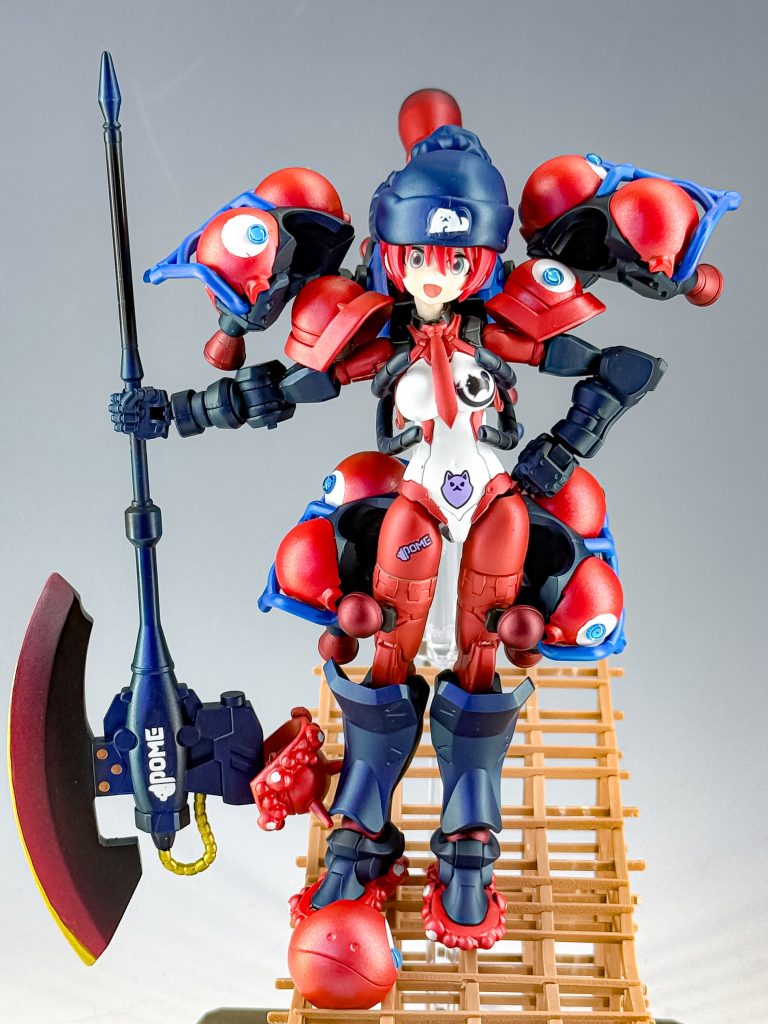 ベルベットカラーの赤をガチ塗りしすぎて凄くベルベットになって暗かったので、ファレホゲームカラーの赤・青に塗り直した完成版。デカールも追加。