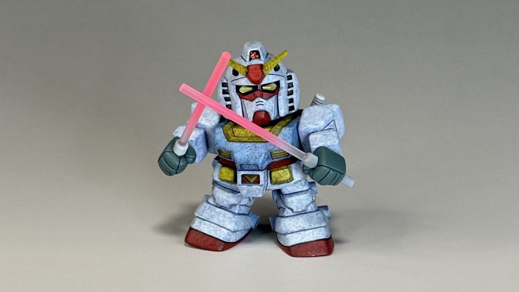 アクション。ビームサーベル二刀流。