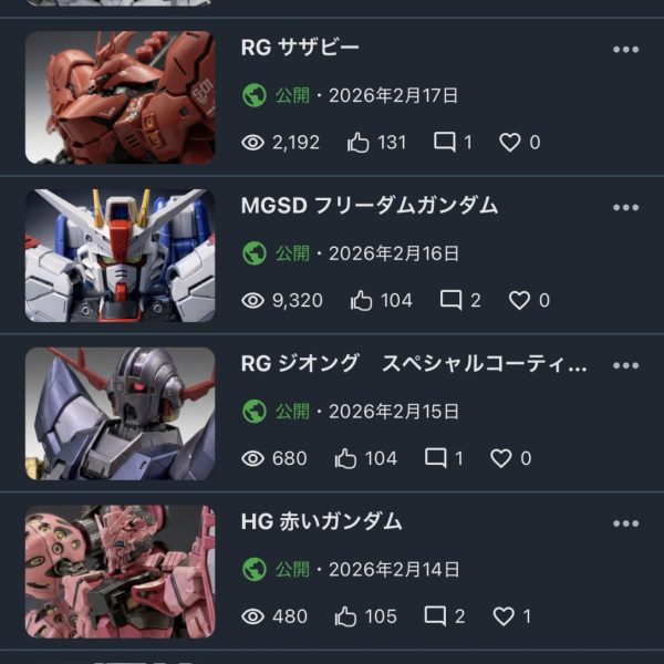 サムネイルの統一感気持ちいい