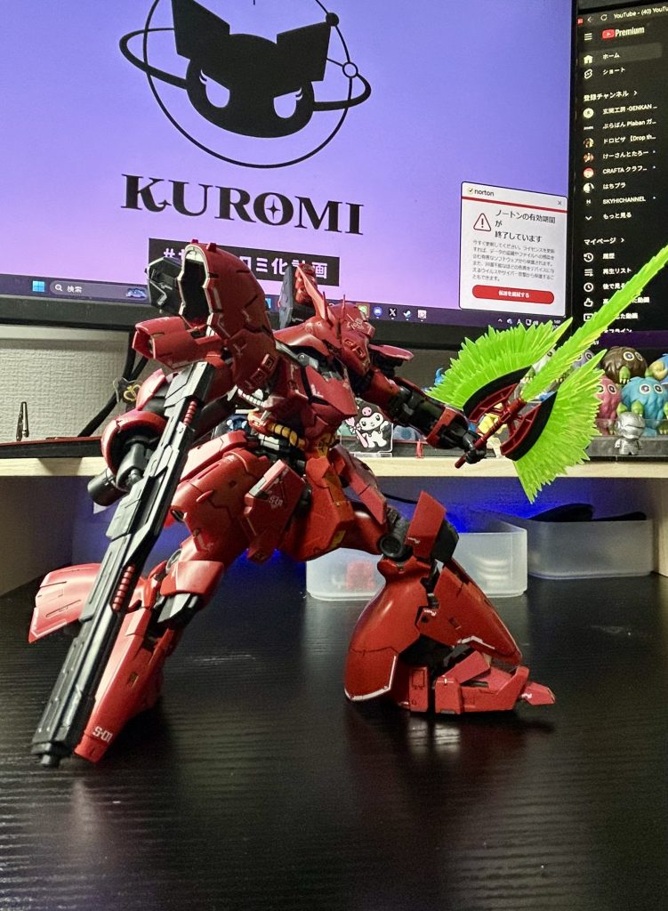 今回はそんなにポージングさせてはいないのですが、この機体はポージングしなくてもいい程に強者感がすごいですよね!その中でもこのポージングはお気に入り(´,,•ω•,,)♡