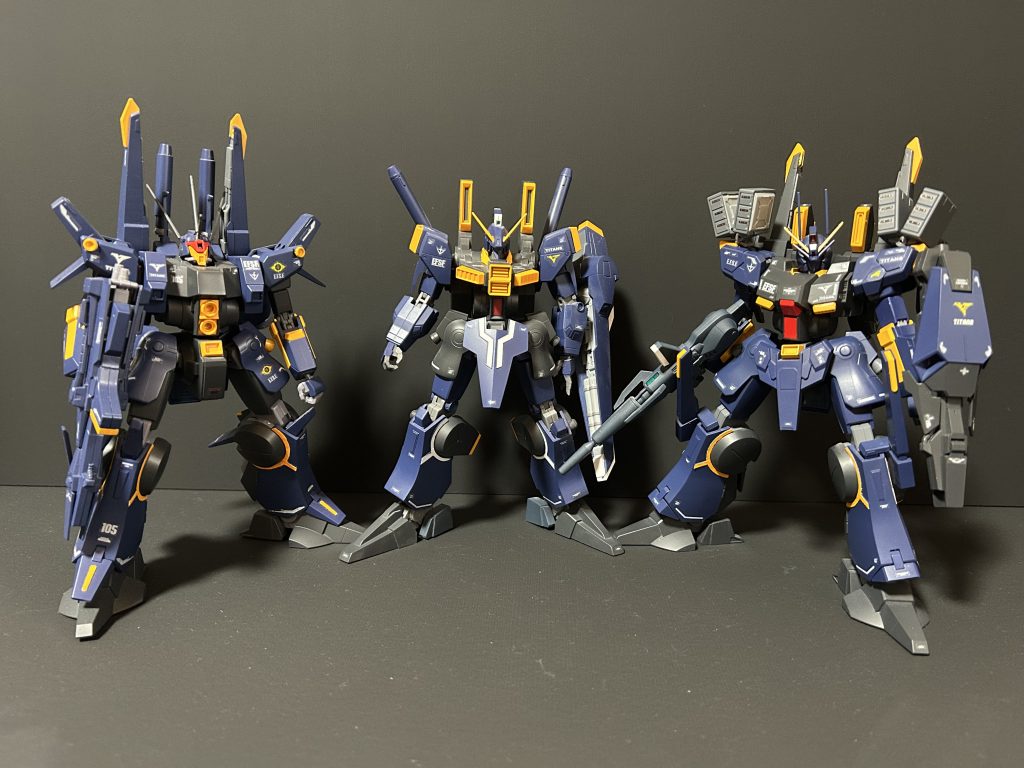 ティターンズ　Mk V系３機の集合ショットシルヴァバレト　https://gumpla.jp/hg/25256527ガンダムMkV　（ロボット魂のリペイント。プラモじゃないので投稿予定なし）ドーベンウルフ　https://gumpla.jp/hg/1131817ご覧いただきありがとうございました。気に入っていただけたら　いいね👍をよろしくお願いします。&nbsp;