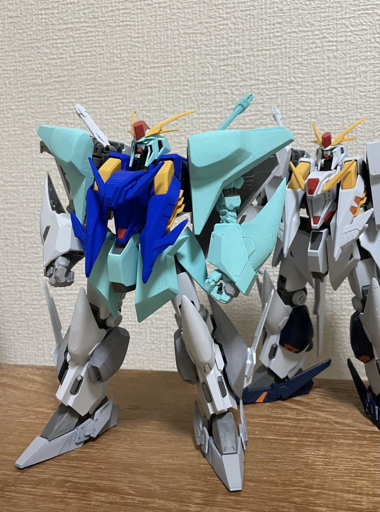 アクリルガッシュにて塗装過程写真にとるとCGソフトで色塗ってるみたいになりました