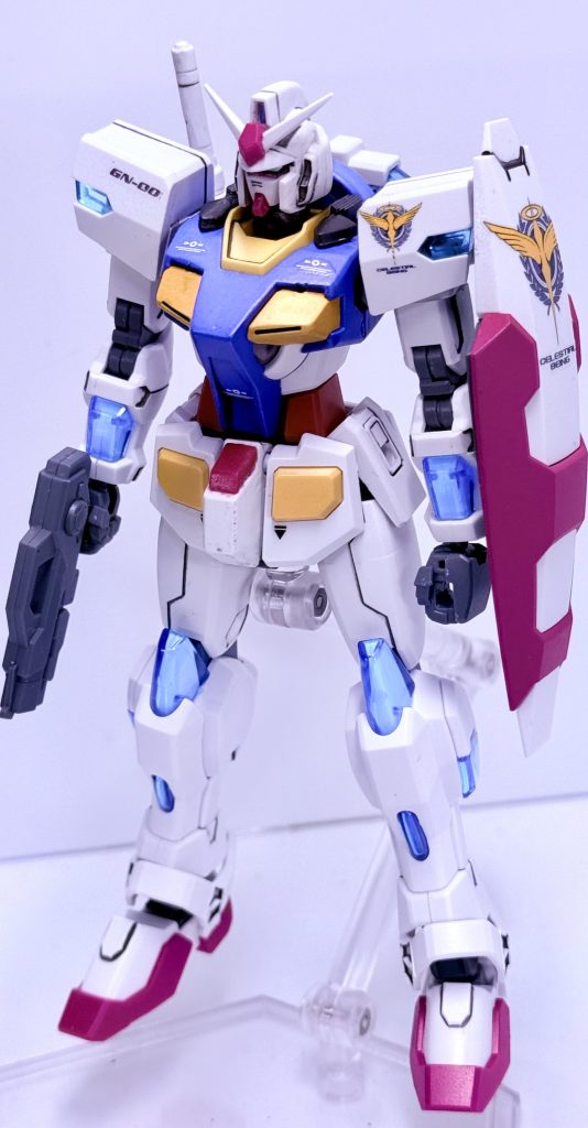 肩部から腕部、さらに両足にかけてクリアブルーの新素材に換装された。GN粒子を熱変換することで超高温を生み出し、自機の機動力を上げる。&nbsp;