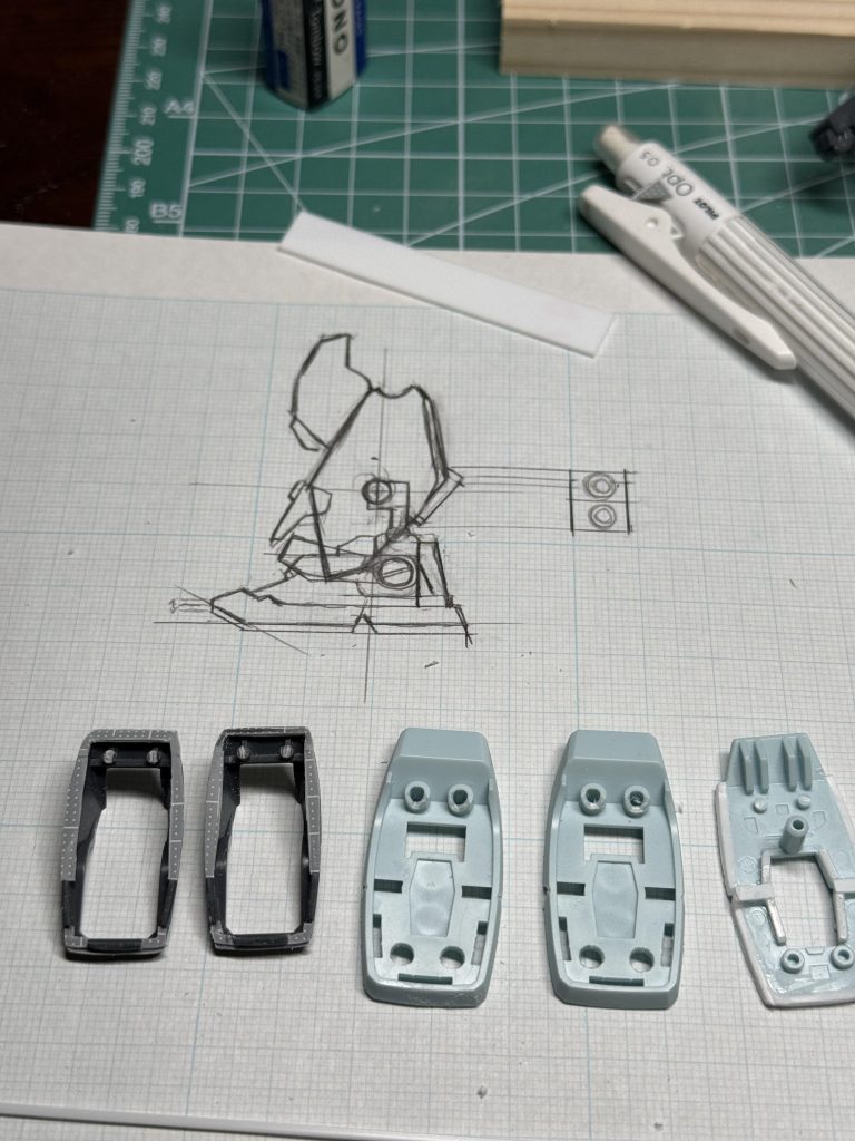 足首で0.5mm、靴底で1mm延長して厚くしました。