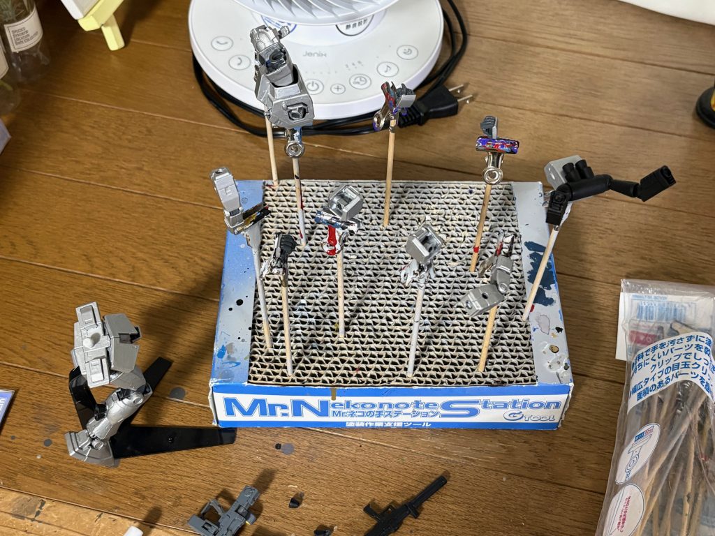 塗装中の様子。