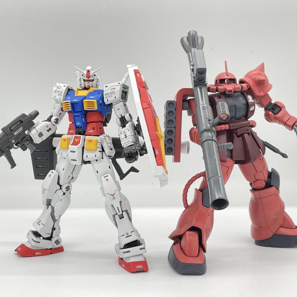 以前作ったシャア専用ザクと！RGジオングも欲しいですね。