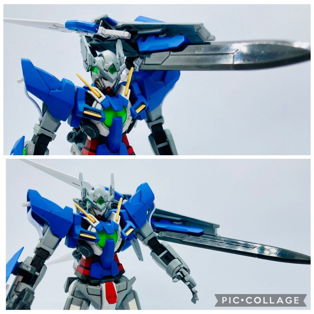 肩や背部付近にも移動。このジョイント部が後のダブルオーガンダムやオークアンタにも採用される（妄想設定）(gundam-kao3)