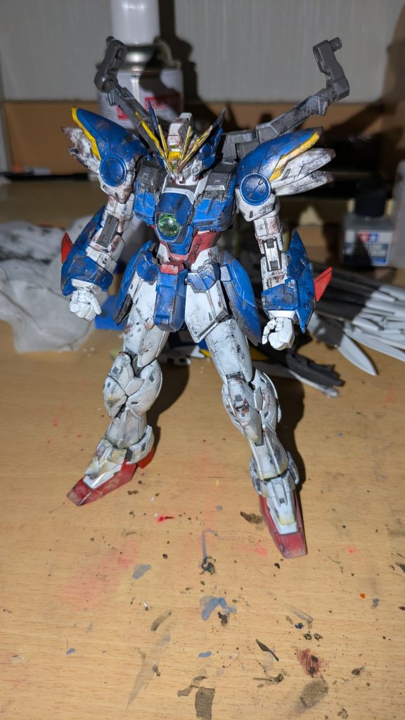 一旦全身だけ  MGvar.kaウイングガンダムゼロew 簡単ウェザリングフィニッシュ