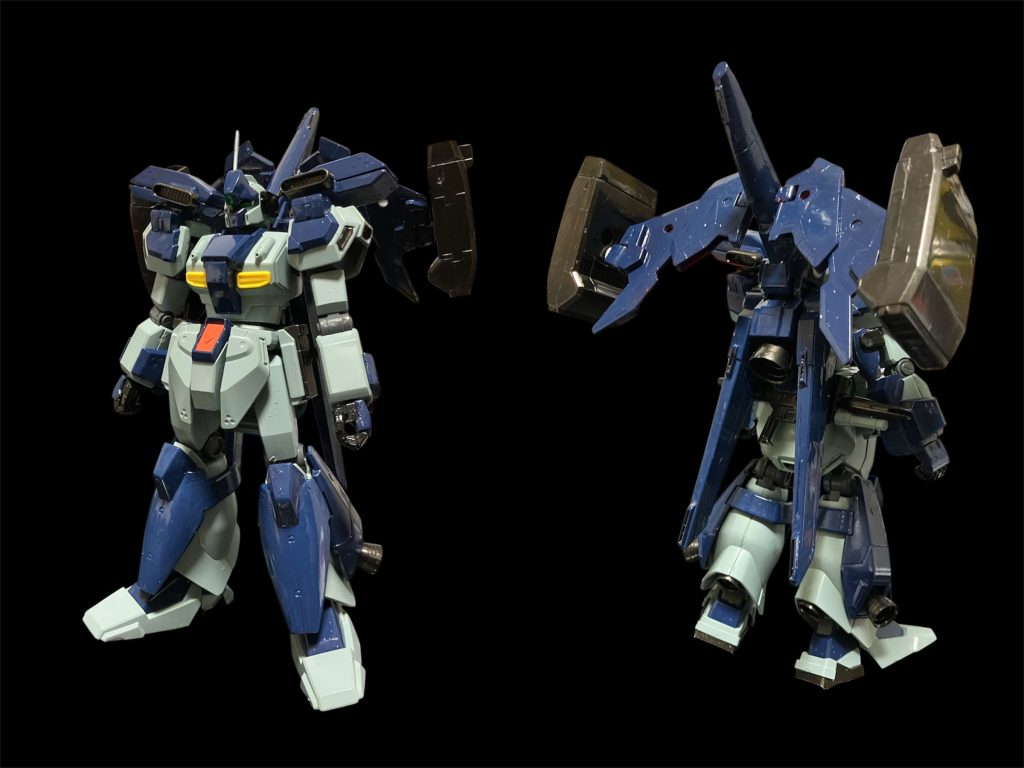 一部レイアウト変更したスタークジェガンAD^_^肩のミサイルコンテナは背部バックパックに移動。30mmジャンクを挟んで、より撃ちやすい形に。元の肩にはパワードアームズのガトリングを。ギャンでやったのをここでやってみました^_^